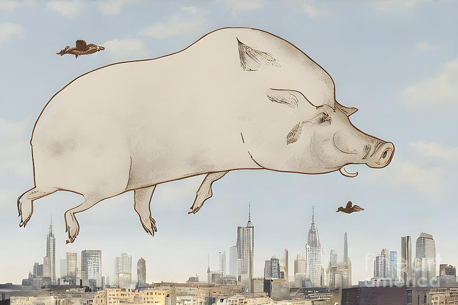 When Pigs Fly Digital Art by Karen Francis