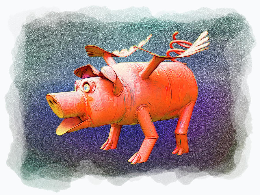 When Pigs Fly Digital Art by Leslie Montgomery