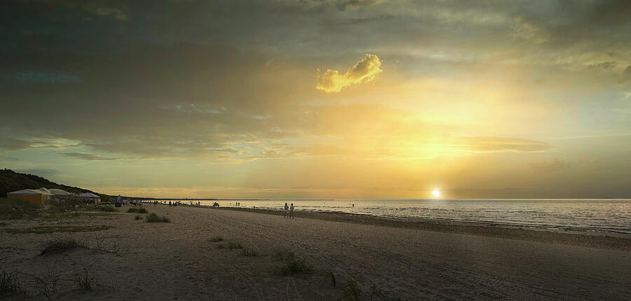 When Sun Touches The Horizon/ Jurmala Photograph by Aleksandrs Drozdovs