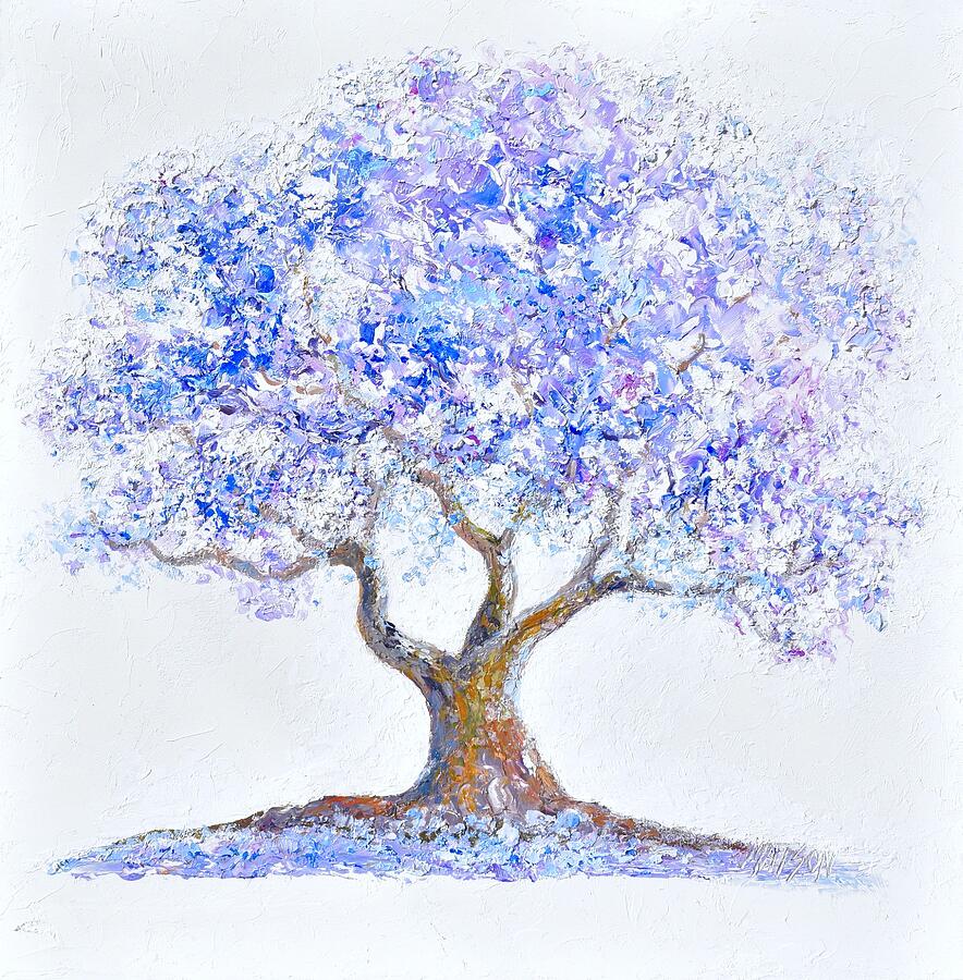 When the earth wears lavender, Jacaranda tree art Painting by Jan Matson When the earth wears lavender, Jacaranda tree art Painting by Jan Matson