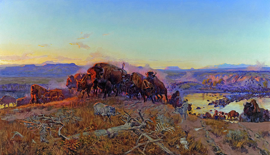 Charles Marion Russell Painting - When the Land Belonged to God by Charles Marion Russell