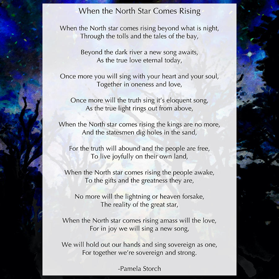 Tree Digital Art - When the North Star Comes Rising Poem Night Sky Edition by Pamela Storch