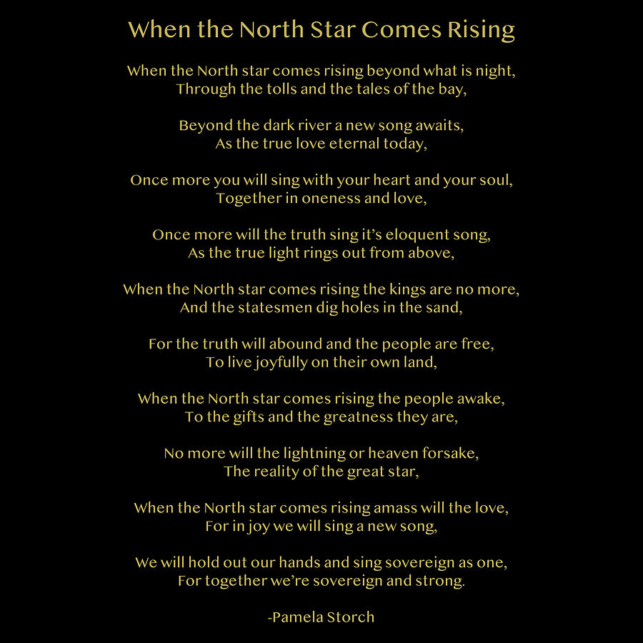 Poetry Digital Art - When the North Star Comes Rising Poem by Pamela Storch