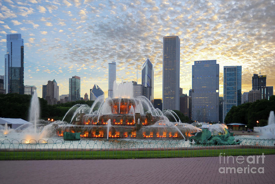 When the sun is setting, Buckingham Fountain is exceptionally lovely.  Photograph by Gunther Allen
