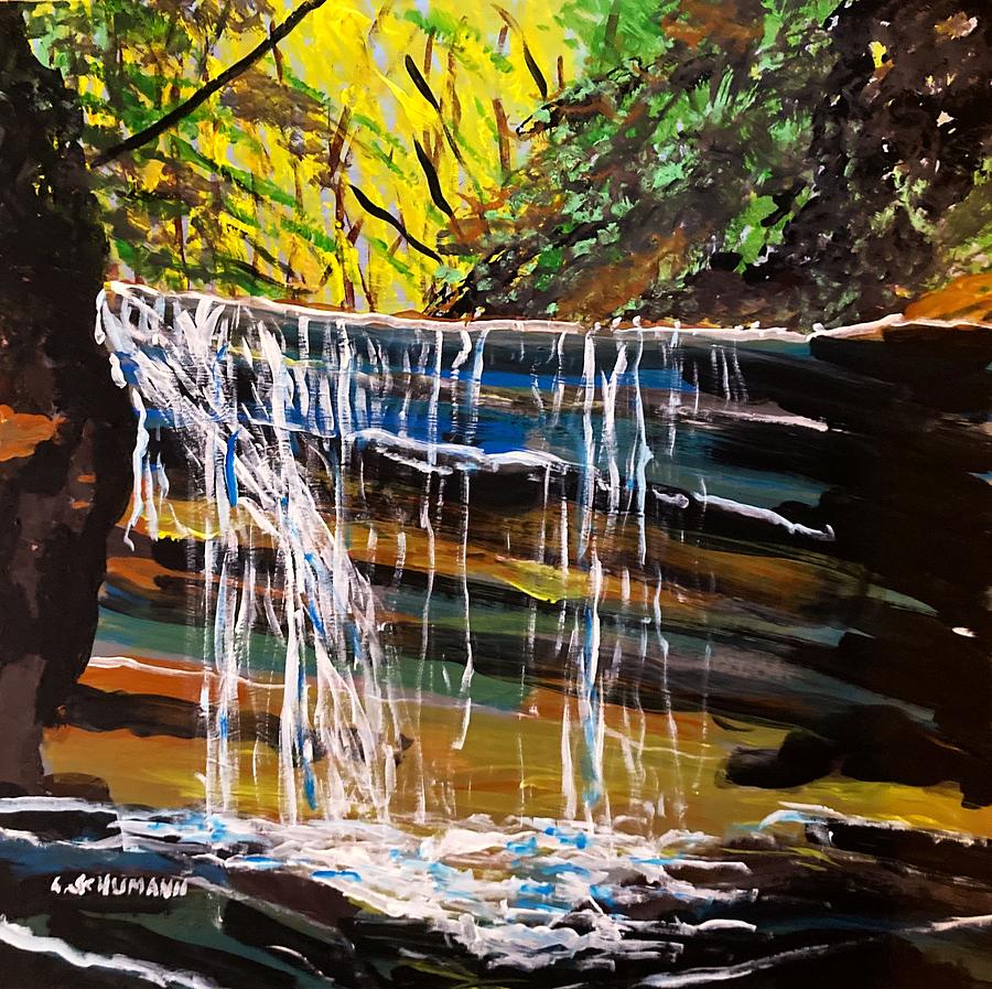 When water falls Painting by Carl Schumann