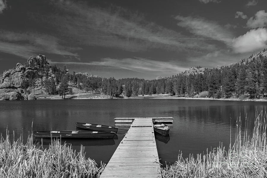 When We Reach The End Of The Dock - Black And White Photograph By Bob ...