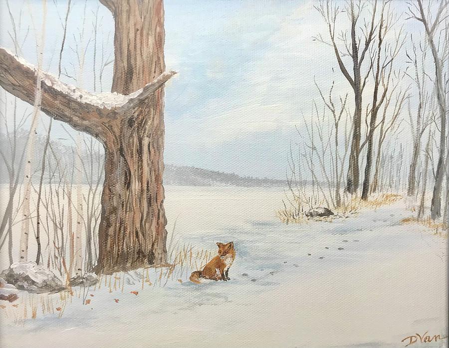 When Will the Snow Melt? Painting by Denise Van Deroef