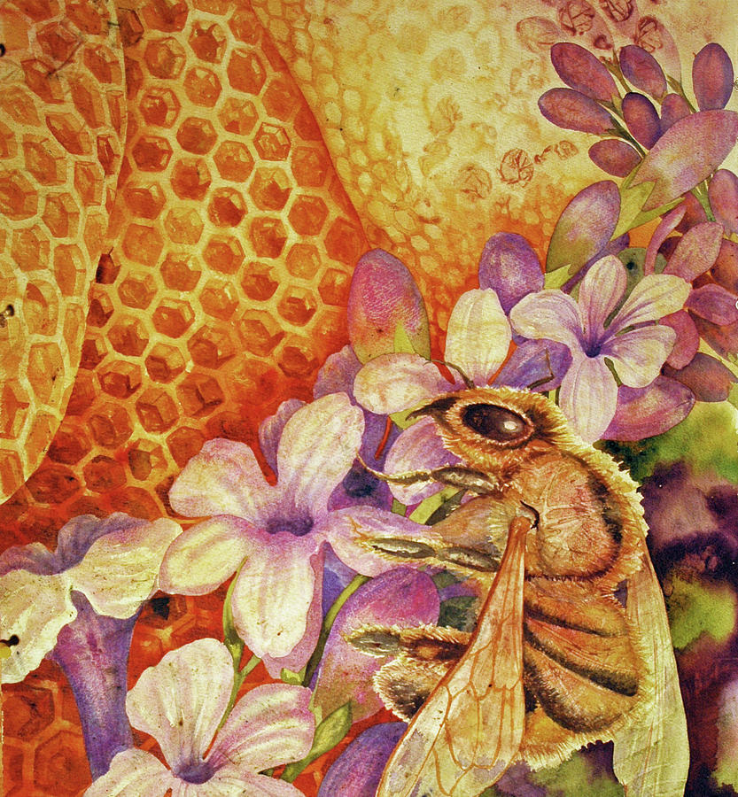 Where Are The Bees? V Painting by Helen Klebesadel