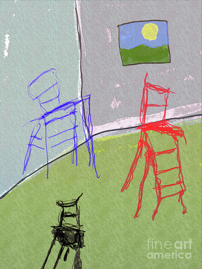 Where Chairs Go 2 Drawing by Bill Owen