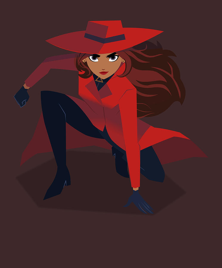 Carmen Sandiego Digital Art - Where In The World Is Carmen Sandiego Lady in Red by Maeve Roth