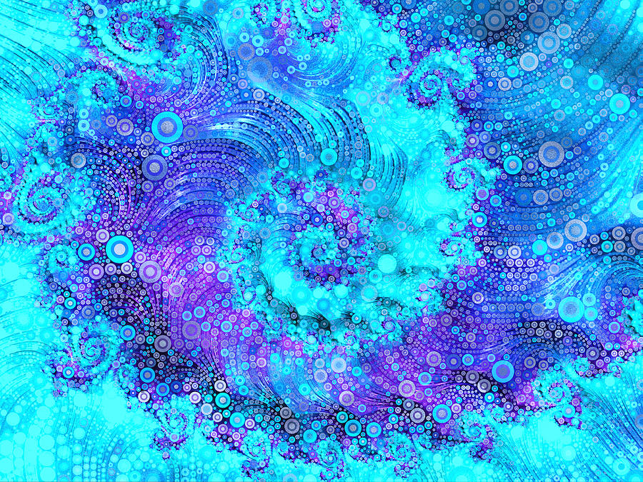 Abstract Digital Art - Where Mermaids Play by Susan Maxwell Schmidt