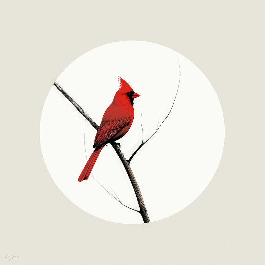 Red Cardinal Painting - Where Silence Sings by Lourry Legarde