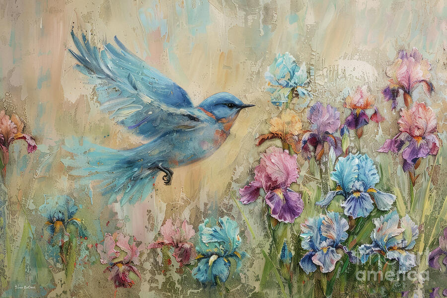 Bluebird Painting - Where The Bluebird Flies by Tina LeCour