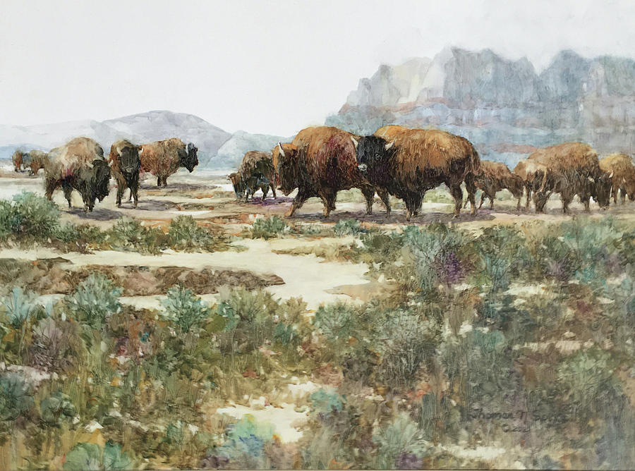 Where the Buffalo Roam Painting by Thomas Sorrell