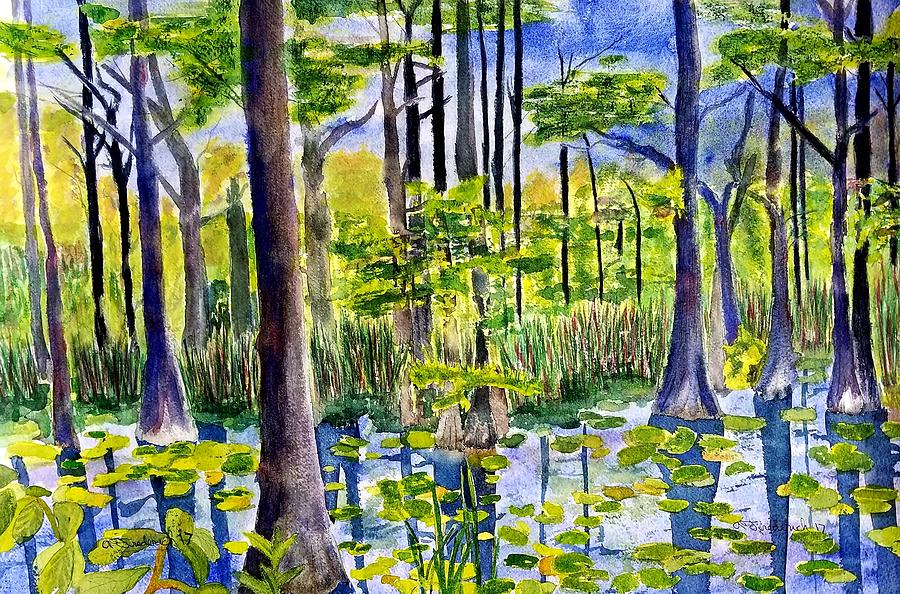 Where the Bullfrogs live Painting by Ann Frederick