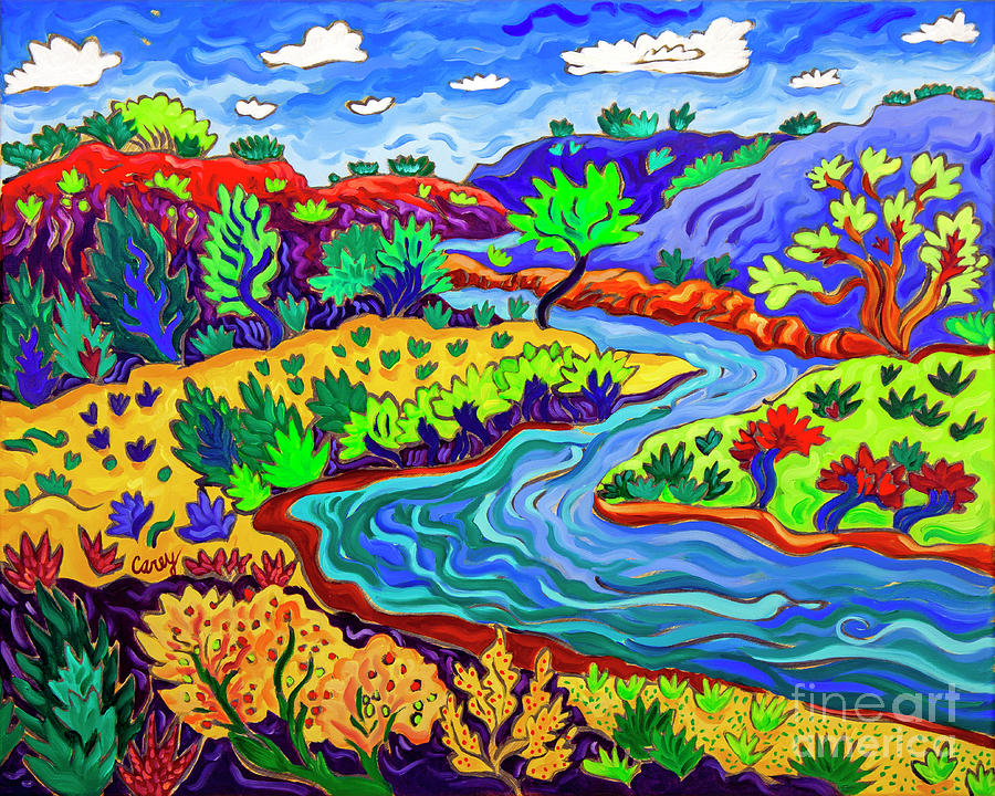 Where the Creek Water Takes a Stroll Painting by Cathy Carey