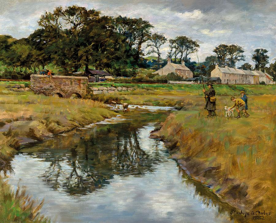Nature Painting - Where the River Bends by Stanhope Alexander Forbes