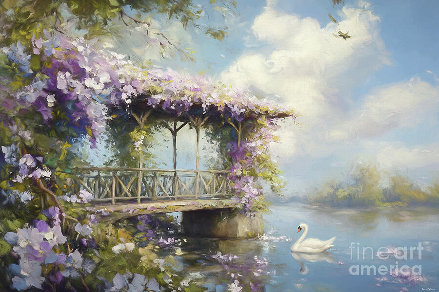 Where The Swan Glides Painting by Tina LeCour Where The Swan Glides Painting by Tina LeCour