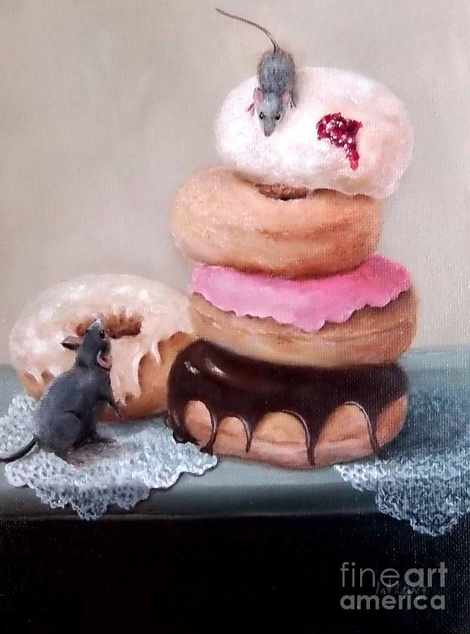 Doughnut Painting - Wheres the Cheese by Patricia Lang Doughnut Painting - Wheres the Cheese by Patricia Lang