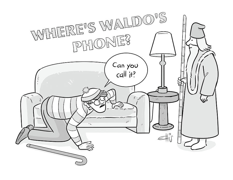 Wheres Waldos Phone? Drawing by Ellis Rosen