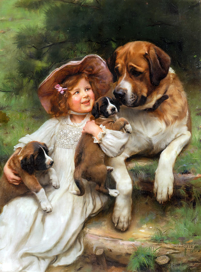 Dog Painting - Which May I Keep by Arthur John Elsley