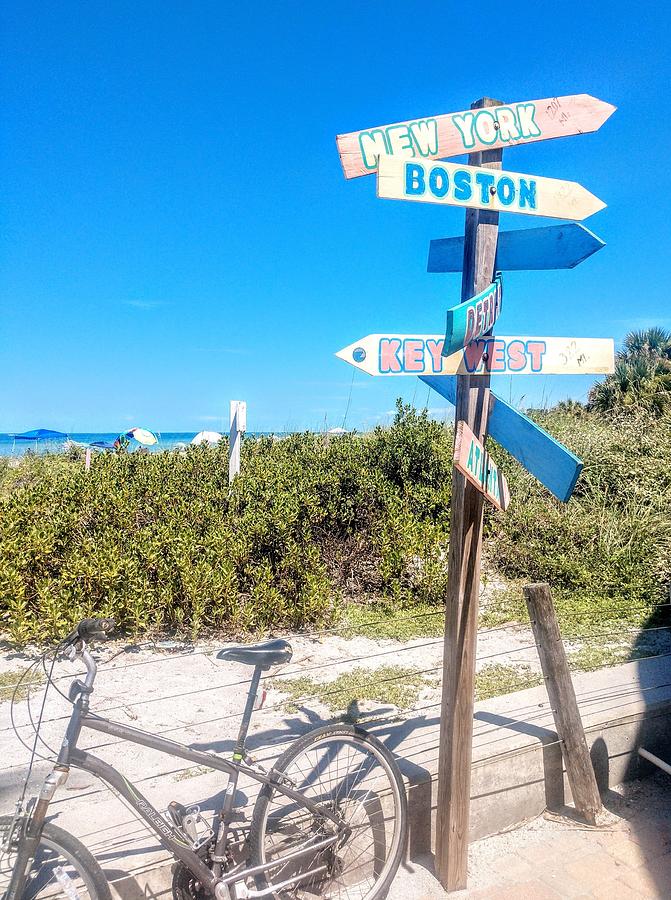 Which Way Beach Sign Photograph by Pamela Williams