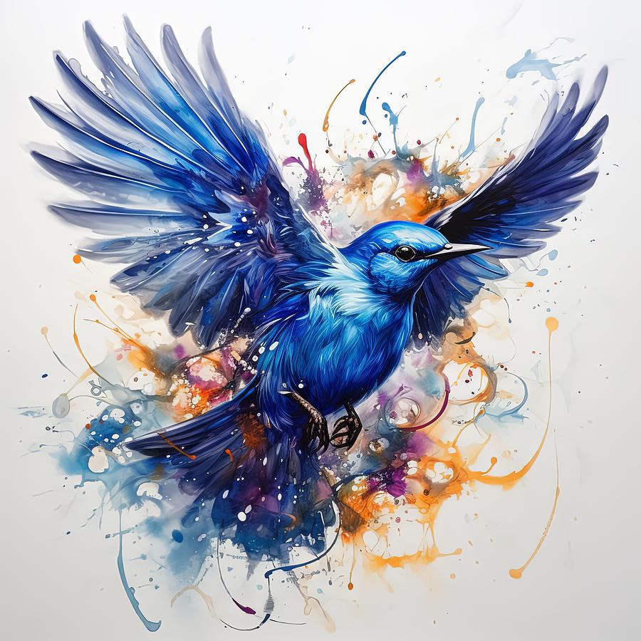 Whimsical Blues Painting by Lourry Legarde