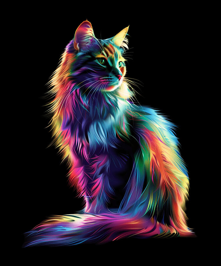 Cat Digital Art - Whimsical Cat Fashion Trends by Rush