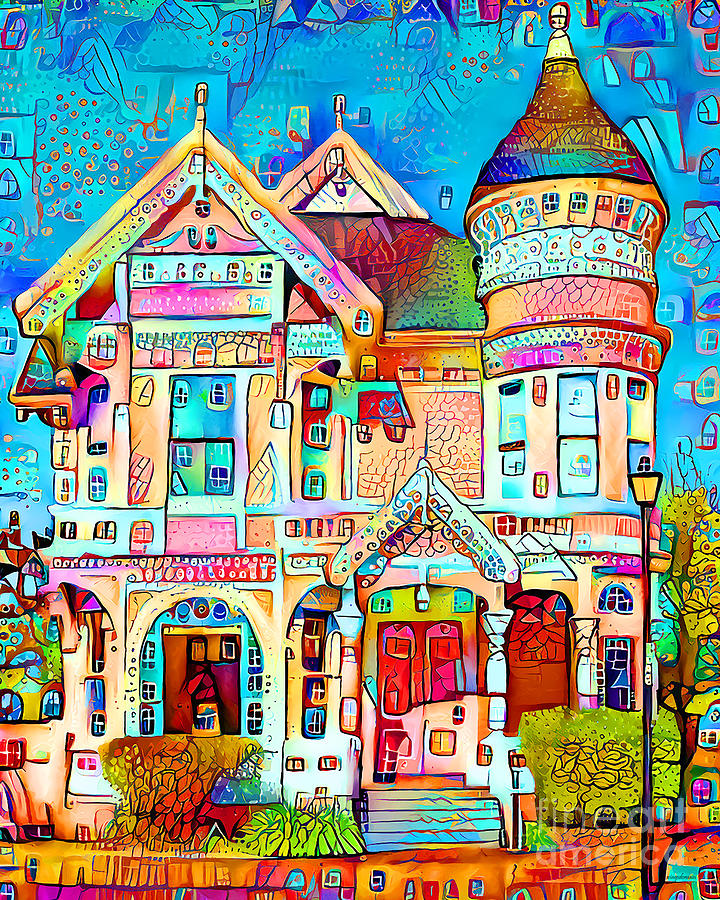 Whimsical Cityscape Milton Carson Home Pink Lady Queen Anne Victorian Eureka California 20210418 Photograph by Wingsdomain Art and Photography