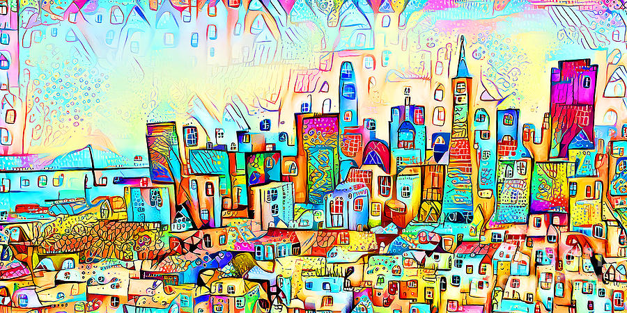 Whimsical Cityscape San Francisco Downtown Financial District 20210510 Long Photograph by Wingsdomain Art and Photography