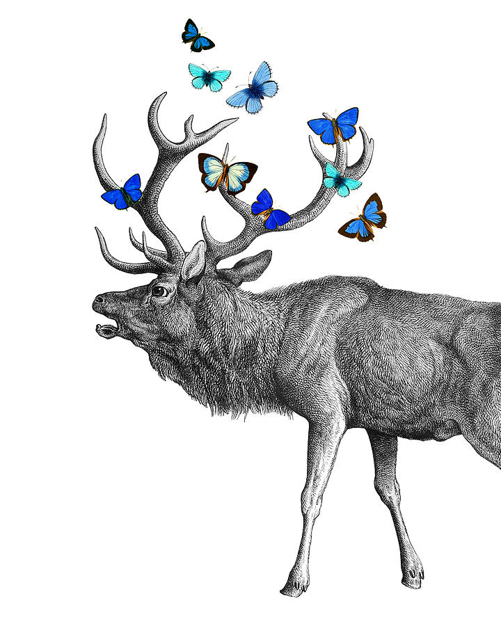 Deer Digital Art - Whimsical Deer by Madame Memento