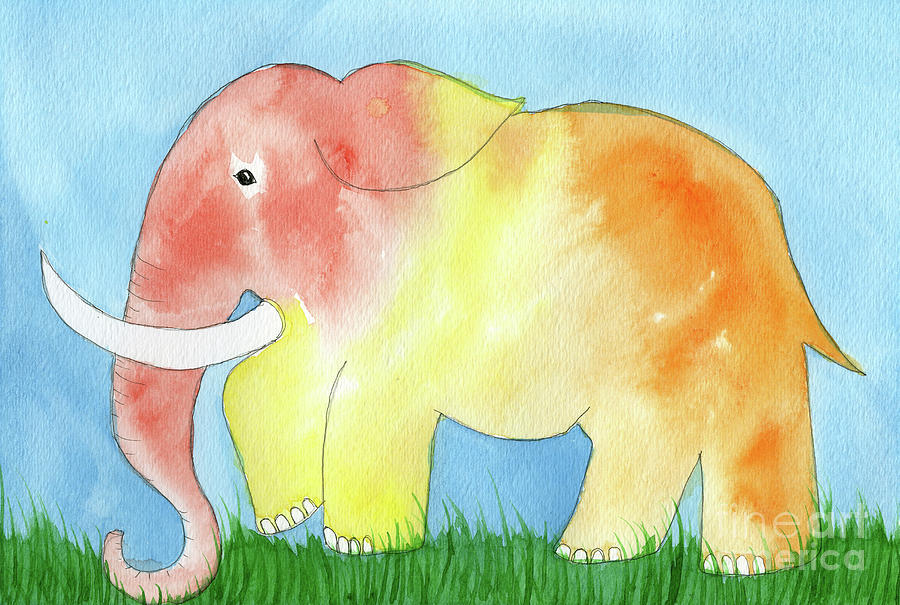 Whimsical Elephant Painting by Norma Appleton