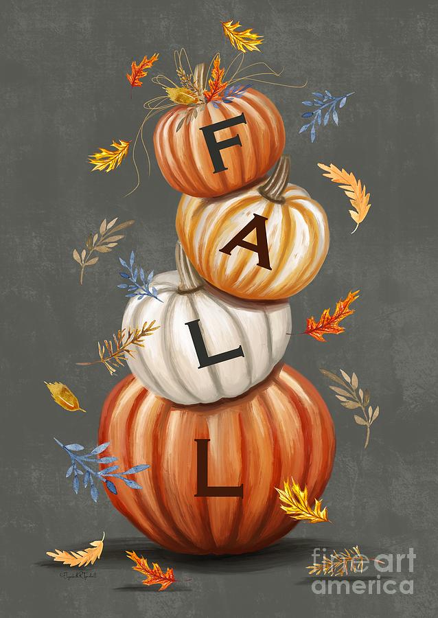 Whimsical Fall Pumpkins Painting by Elizabeth Robinette Tyndall