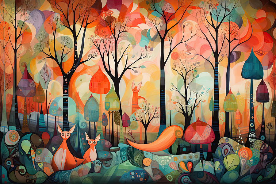 Whimsical Forest Landscape Digital Art by Steven Greenbaum - Fine Art ...