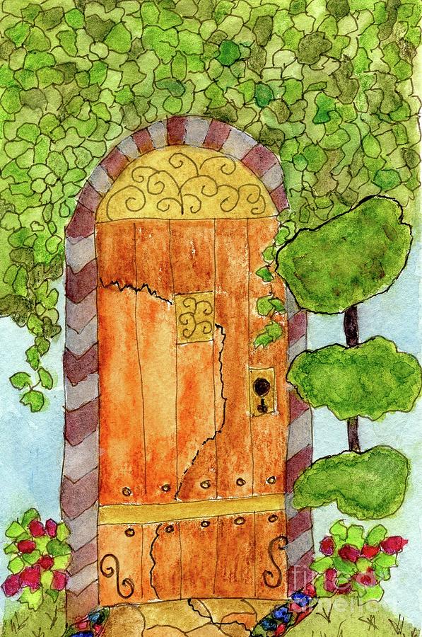 Whimsical Gate Painting by Paula Joy Welter