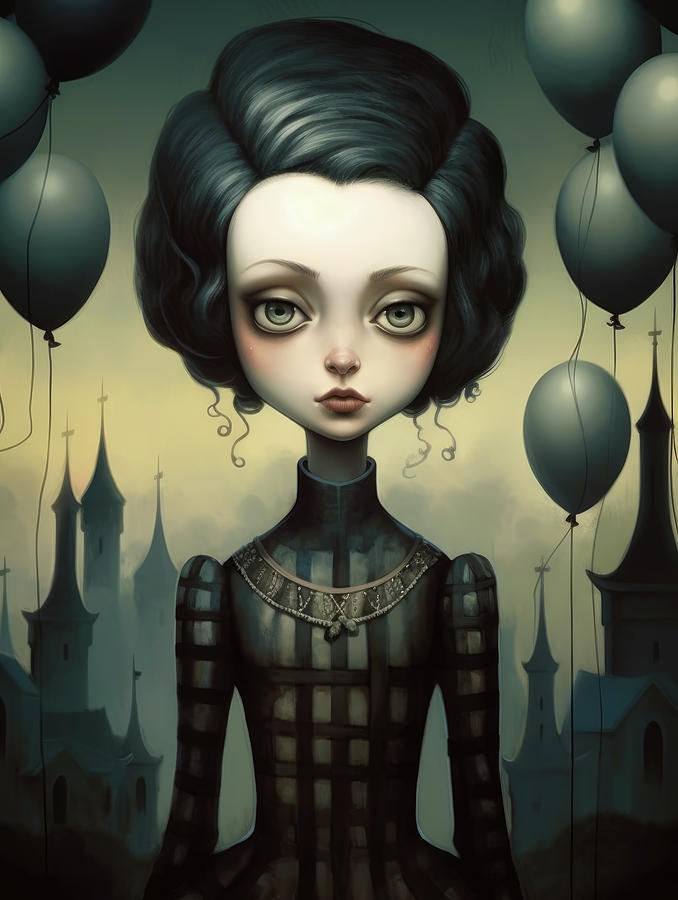 Whimsical Gothic Girl 02 Digital Art by Matthias Hauser