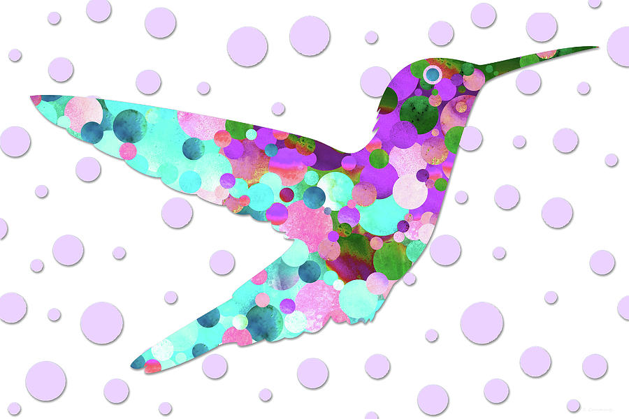 Hummingbird Painting - Whimsical Hummingbird Art One - Colorful Bird by Sharon Cummings Hummingbird Painting - Whimsical Hummingbird Art One - Colorful Bird by Sharon Cummings