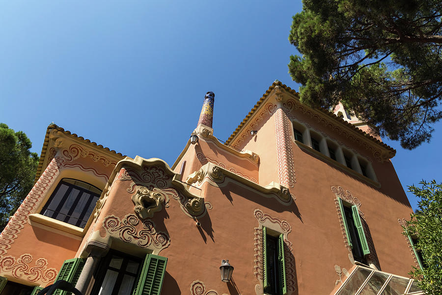Whimsical Landmark - Antoni Gaudi House Museum in Park Guell Barcelona Photograph by Georgia Mizuleva