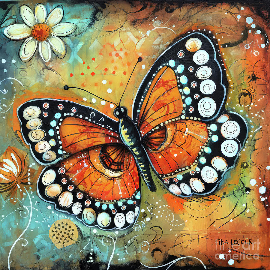 Butterfly Painting - Whimsical Monarch by Tina LeCour