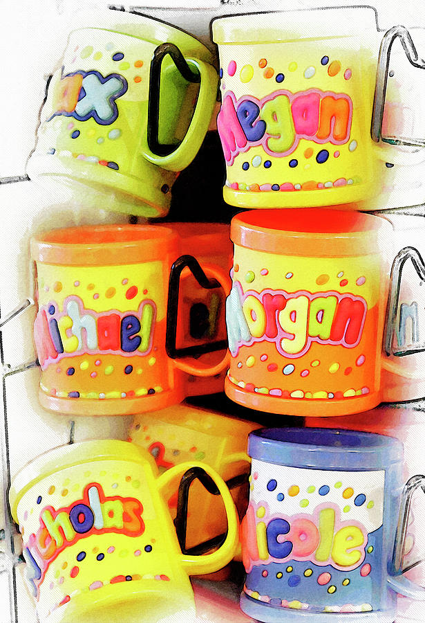 Whimsical mugs for kids Mixed Media by Tatiana Travelways