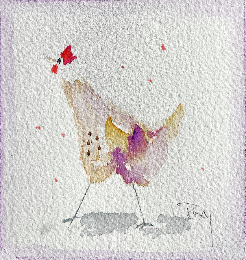 Whimsical Rooster 27 Painting by Roxy Rich