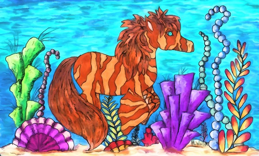 Whimsical sea horse Digital Art by Megan Walsh