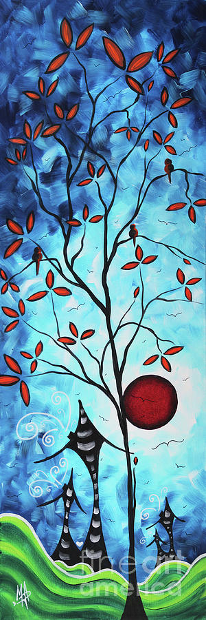 Whimsical Seuss Like Abstract Tree House Original Painting Art by Megan Duncanson MADART Painting by Megan Aroon