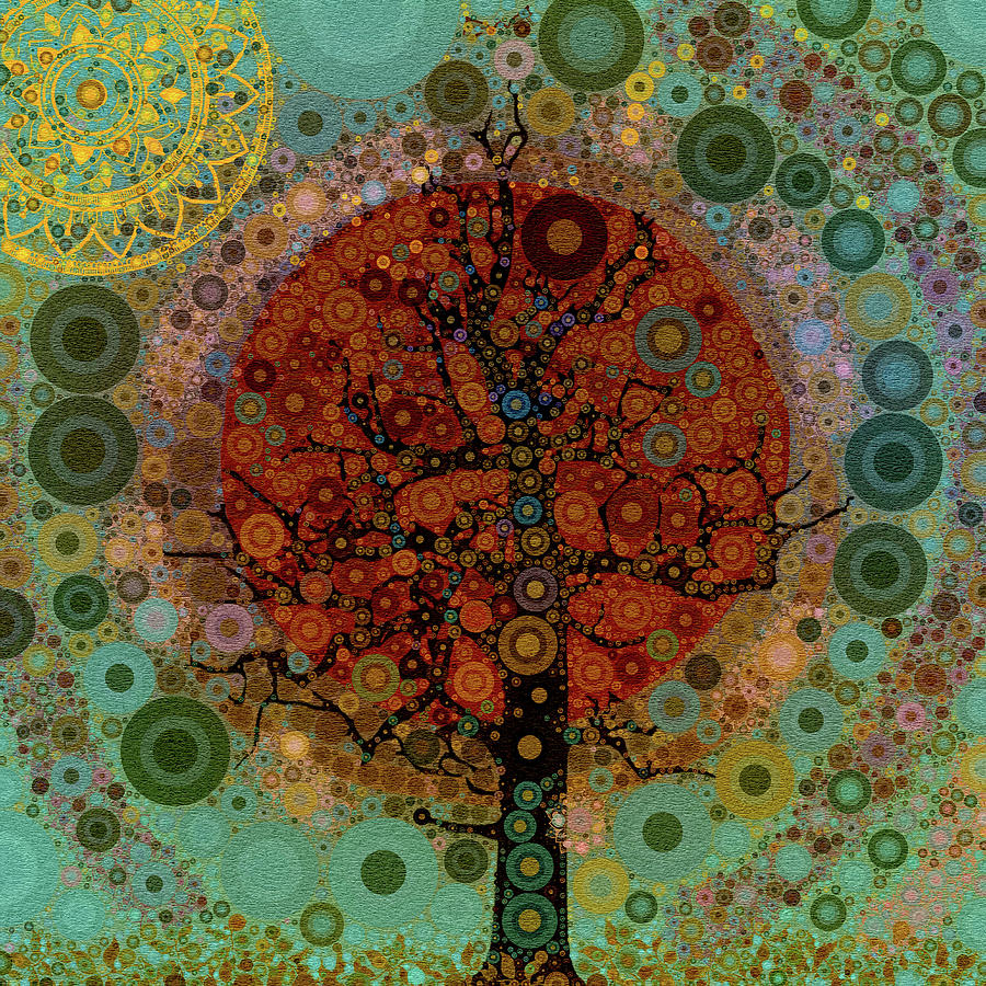 Whimsical Tree of Life in Autumn Digital Art by Peggy Collins