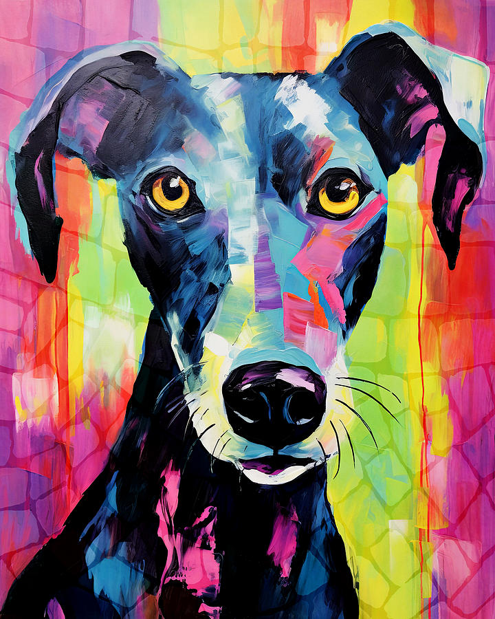 Whimsical Whippet Mixed Media by Maz Scales - Fine Art America