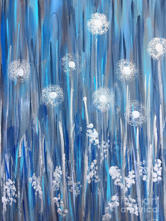 Whimsy-Blue Painting by Debora Sanders