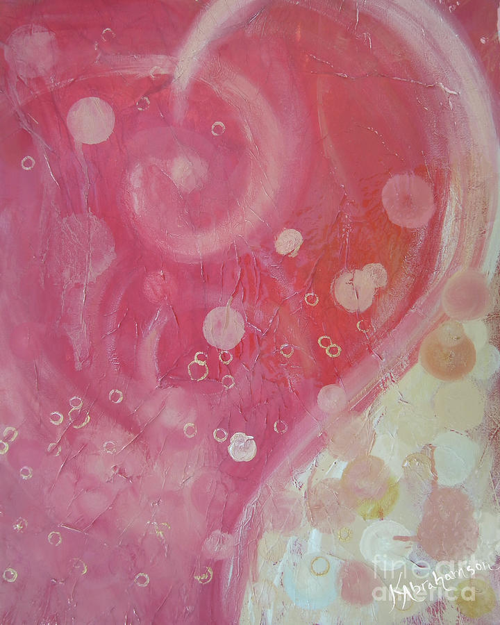 Whimsy Heart Abstract Painting by Kristen Abrahamson