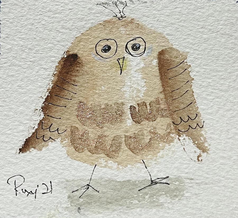 Whimsy Owl 2 Painting by Roxy Rich