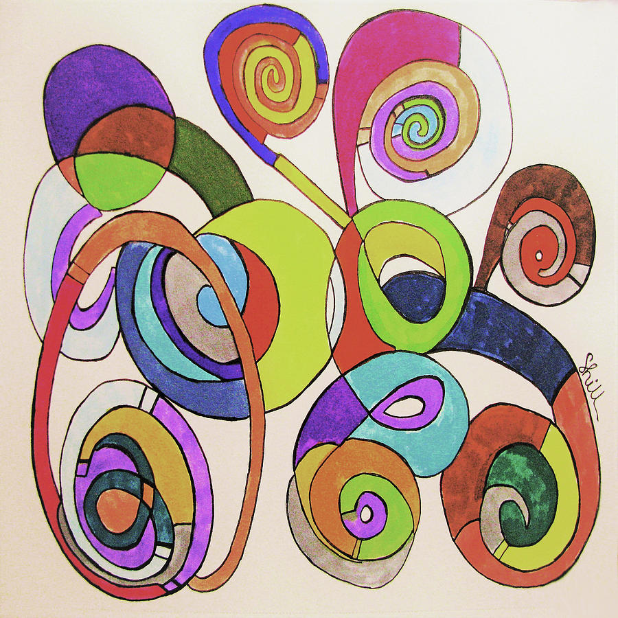 Whirl Drawing by Sharon Hill