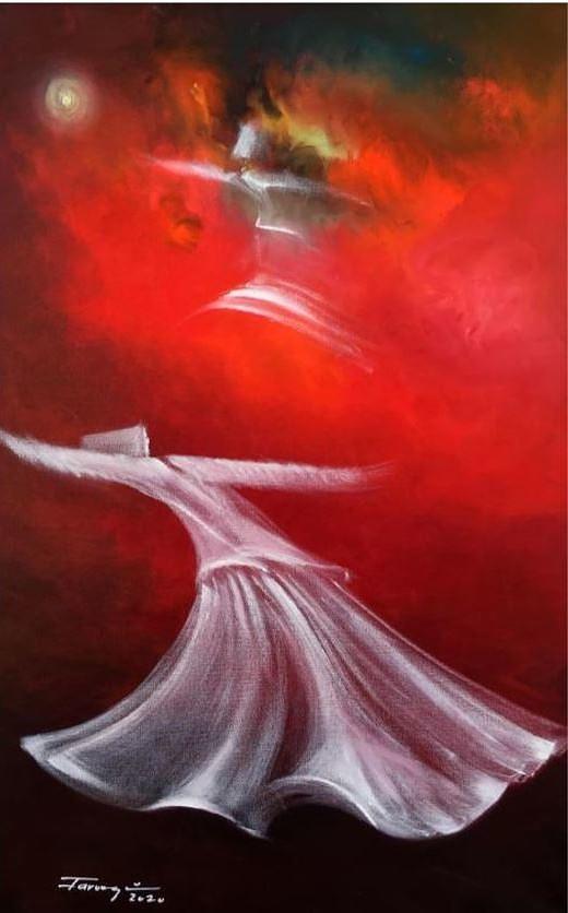 Whirling Dervishes Painting by Shafique Farooqi - Fine Art America